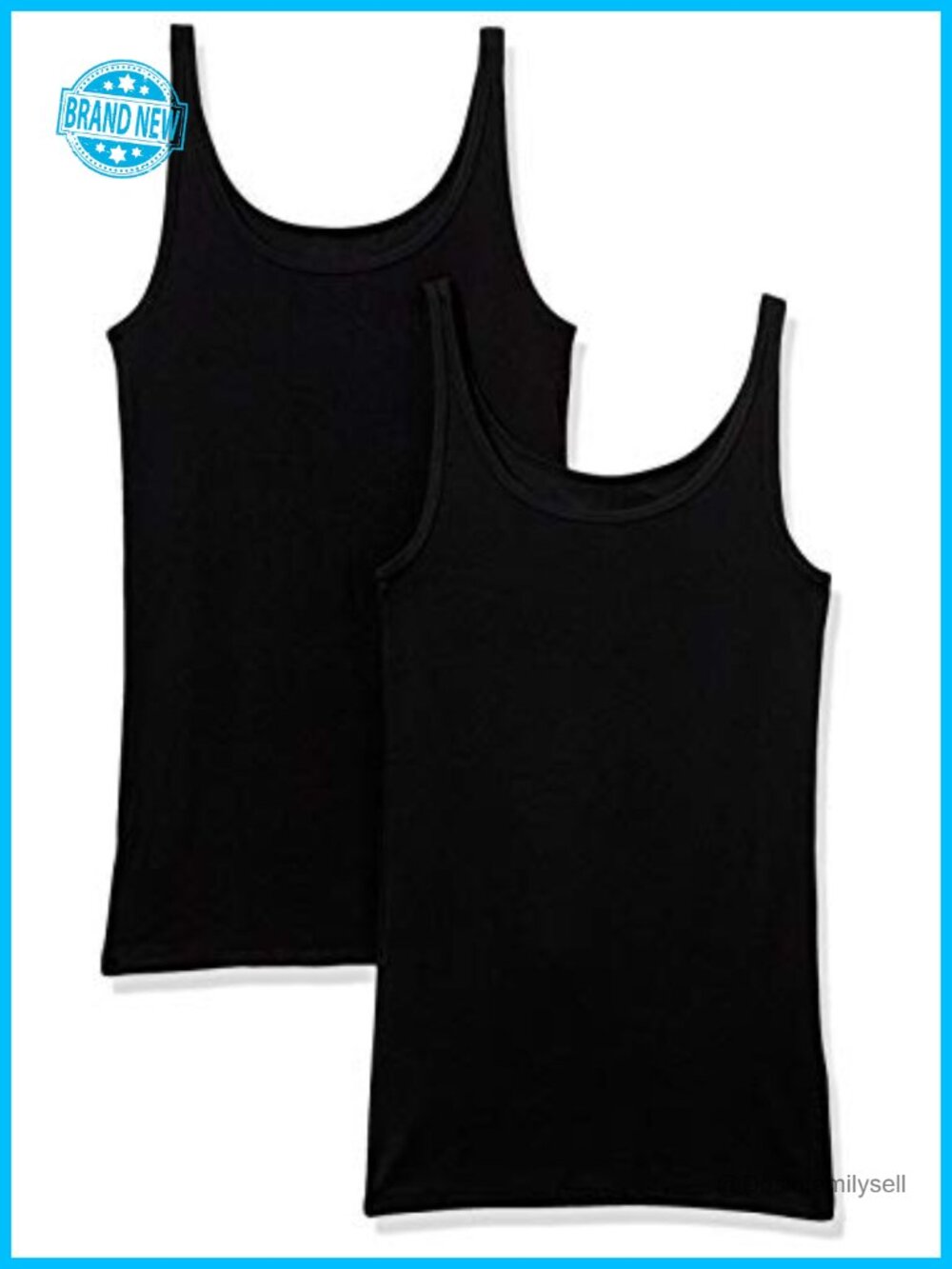 Women's Slim-Fit Thin Strap Scoop Neck Tank Top 2-Pack